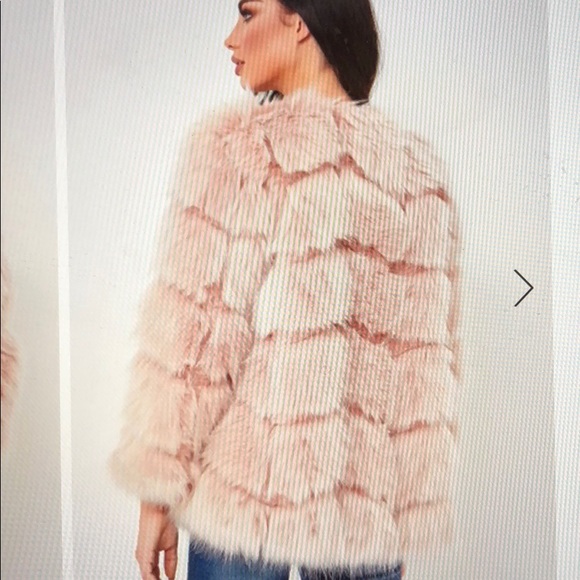 Misspap katniss blush teddy pink faux fur coat S M - Picture 5 of 6